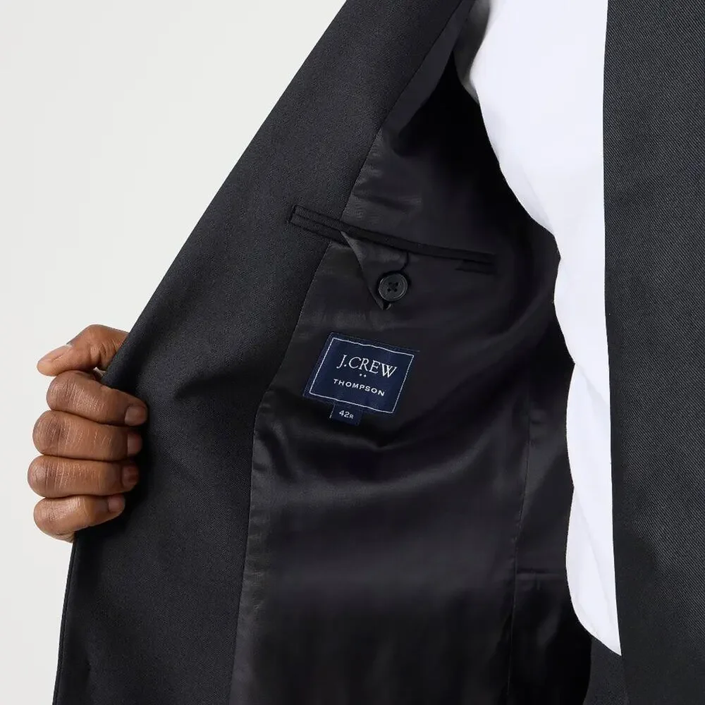 NWT J Crew Factory Slim-fit Thompson Worsted Wool Suit Jacket in Black Size 38/S